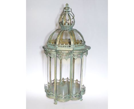 Ornate metal and glazed hall lantern