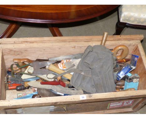 Large box with various tools