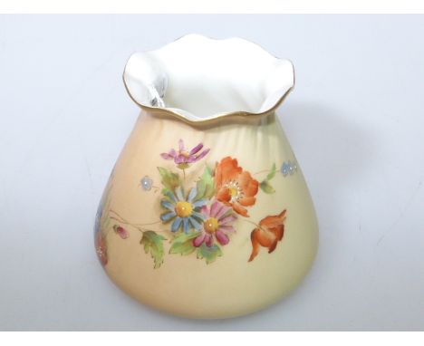 Royal Worcester blush floral decorated vase, No. G957