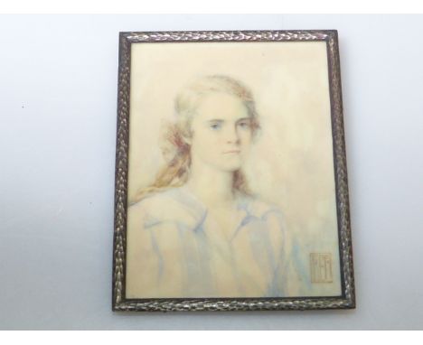 Portrait miniature of a girl