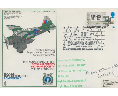 WW2 SOE Maurice Buckmaster signed 25th ann RAF Escaping Society Lysander cover. On 17 March 1941, Buckmaster was appointed to