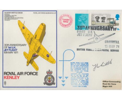 Sir Frank Whittle Jet Engine designers signed RAF Kenley Gloster Whittle RAF flown cover. Good condition. All autographs are 