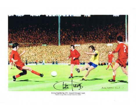 Football Autographed Charlie George 16 X 12 Artist-Edition: A Wonderful Artistic 16 X 12 Depicting Arsenal Centre-Forward Cha