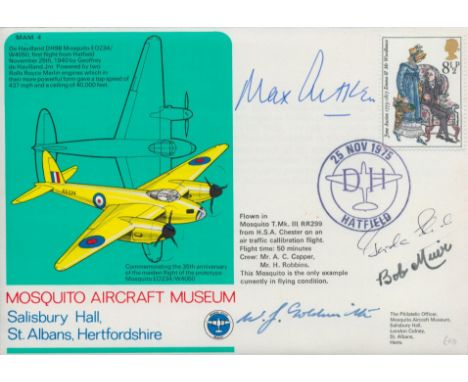 WW2 rare BOB Sir Max Aitken DSO DFC signed Mosquito Aircraft cover. Also signed by Sqn Ldr R Muir DFC. W Goldsmith. On 15 May