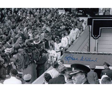 Football Autographed Graham Williams 12 X 8 Photo: B/W, Depicting West Bromwich Albion Captain Graham Williams Leads His Team