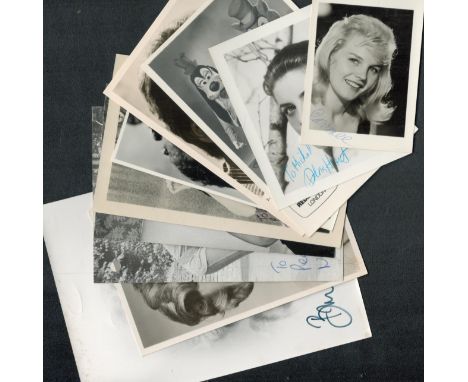 Actresses, a collection of 10 signed vintage photos, some dedicated. Mainly 5. 5x3. 5, mostly 1960s-70s: Carroll Baker (signe