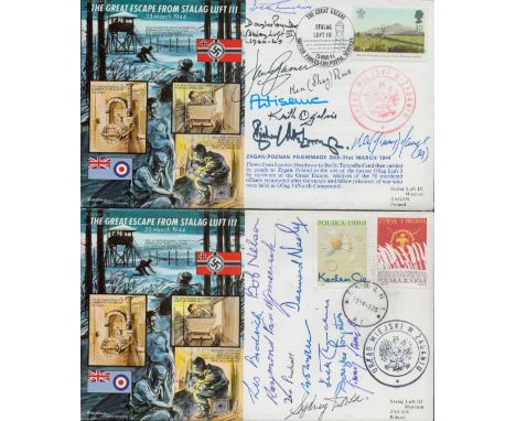 Stalag Luft III signed collection of 2 Great Escape cover with 15 signatures of survivors and Richard Attenborough. Autograph