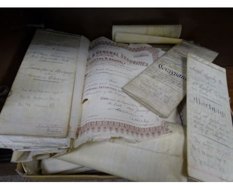ANTIQUE AND LATER DEEDS &amp; EPHEMERA, including 18th and 19th Century Lease, Re-lease, Conveyance and Mortgage documents, m