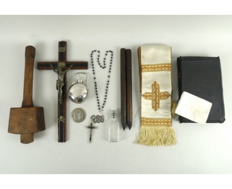 A Vampire Hunting Kit, comprising a group of 19th and 20th century related items, an oak bible box with Gothic iron hinges, 3