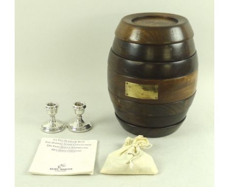 A vintage Remy Martin The Barrel Game Collection, seven sections complete with die, pegs and instructions, 27cm high, and a p