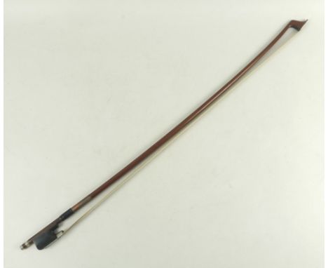 A cello bow, the octagonal stick stamped 'Allegro' and 'Swiss Made', probably from the Finkel workshop, 72cm.