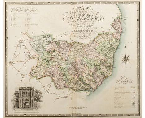 C & J GreenwoodA collection of nine British County maps to include: Suffolk, Worcester, Nottingham, Leicester, Buckingham, St