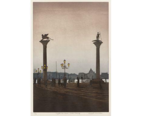Francis St Clair Miller (b. 1947)Piazzetta San Marco - winter evening, signed, inscribed and numbered 59/100 in pencil to the