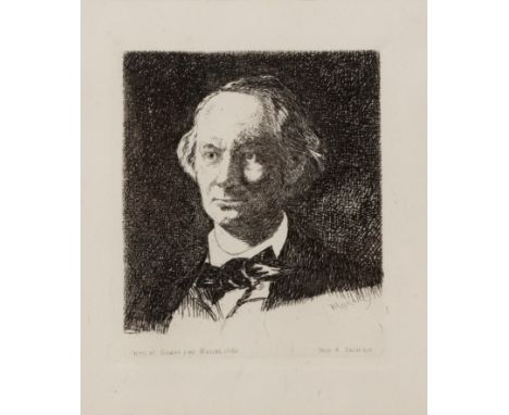 Edouard Manet (1832-1883)Charles Baudelaire, etching, 9 x 8cm