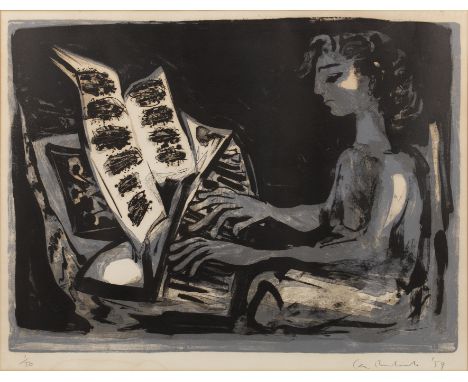 Ceri Richards (1903-1971)The Pianist, signed, dated '59, and numbered 1/150 in pencil to the margin, lithograph, 49.5 x 67cm 