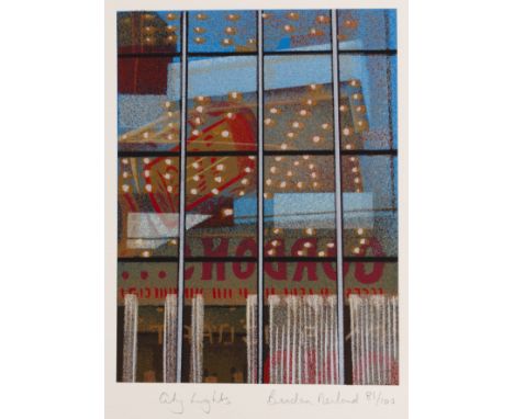 Brendan Neiland (b. 1941)'City Lights', screenprint in colours, pencil signed in the margin, titled and numbered 81/100, 20 x