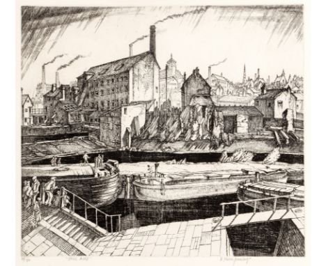 E Owen Jennings (b. 1899)'Still Aire', etching, pencil signed in the margin, titled and numbered 39/50, 19 x 21cm, unframedFr