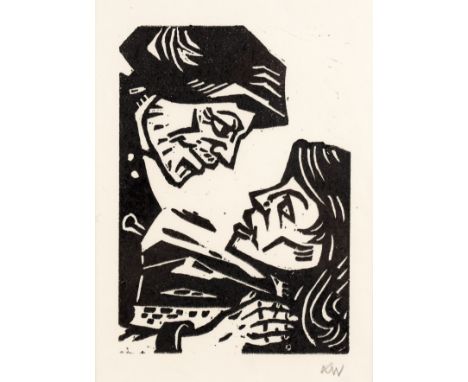 Sir Kyffin Williams (1918-2006)Mabinogi telling the story of Pryderi, two linocut proofs, pencil signed with initials to the 