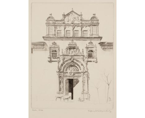 Geoffrey Heath Wedgwood (1900-1977)Siesta, Toledo, etching, pencil signed in the margin, dated '31 and inscribed with title, 