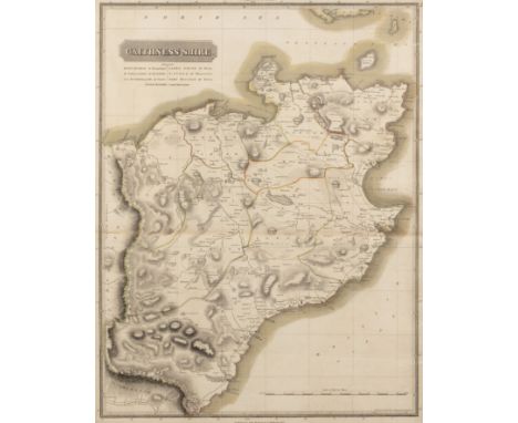 John Thompson & Co. (pubs)'Caithness Shire', engraving, hand-coloured, 68 x 52.5cm; together with four further maps, titles t