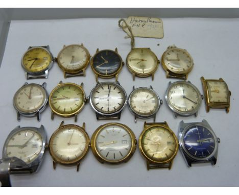 Sixteen gentleman's Timex wristwatches, some a/f 