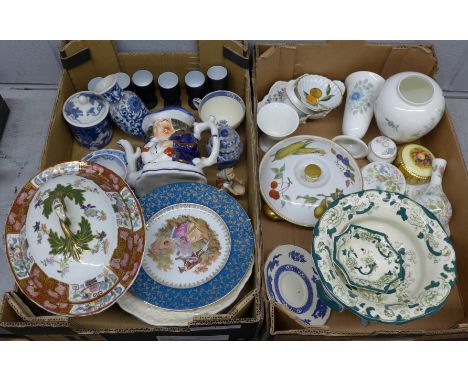 A Sadler Toby jug teapot, Royal Worcester, Aynsley, and other decorative ceramics including Ironstone china plates and tureen