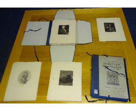 Two portfolios of Scottish portraits, portfolio IV & V edited by James L Caw, each folio enclosing loose portrait prints from