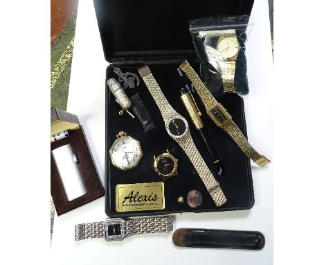 An Art Deco rolled gold Elgin pocket watch, the octagonal case enclosing silvered dial with Arabic numerals and subsidiary se