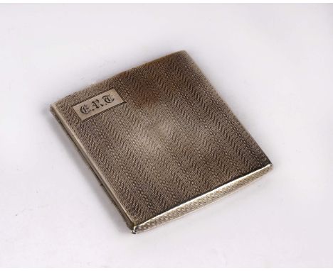 A sterling silver cigarette case with engine turned design by Deakin &amp; Francis Ltd, Birmingham. 3ozt