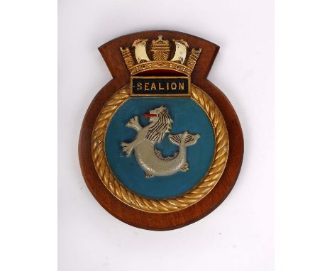 A cast Aluminum Plaque Naval Station 'The Sealion' Sub Marines Corps 