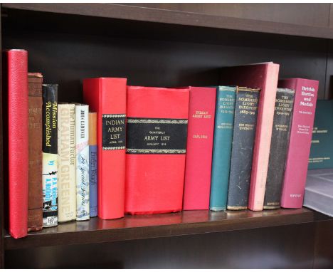 A collection of Military books, including Indian Army List 1924 and 1933, Somerset Light Infantry historical bools, The Arabi