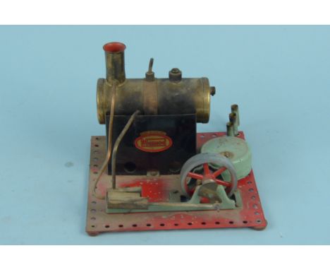 Vintage Mamod steam engine (used condition), the base 16.5cm square