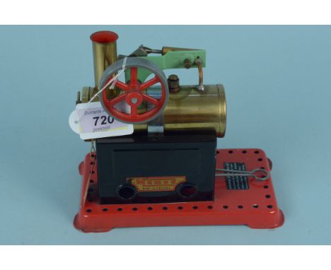 A Mamod SP2 steam engine with burner, 17cm long as base