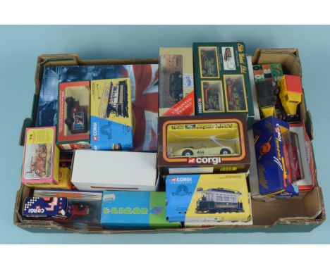 A collection of various boxed die cast toys including Corgi, Dinky etc