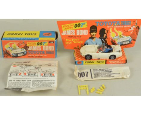 A Corgi Toys No 336 James Bond Toyota 2000GT in original box and diorama, with figures and accessories including instructions