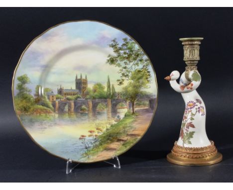 Royal Worcester Candlestick and Plate