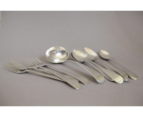 Four Dessert Spoons, Four Dessert Forks, Ladle