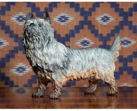 A Royal Worcester porcelain Highland Terrier, c.1882, registration mark to underside,50cm wide36cm highCondition ReportOne ea