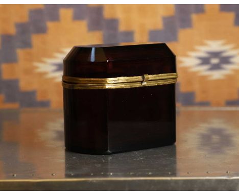 A Murano glass box, 20th century, Italian, each with brass mounts, largest 15cm wide9.5cm deep13cm high