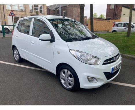 A Hyundai i10 Active, five door hatchback petrol car, registration NJ63 EOV, first registered 02.09.2013, 1248cc, white, MOT 