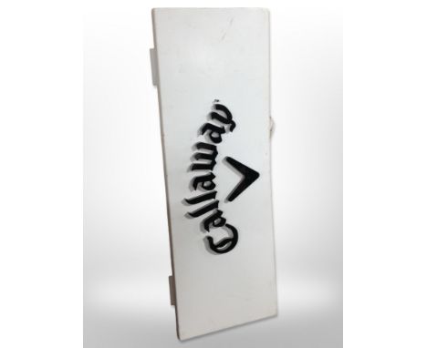 A Callaway light-up sign, 99cm x 35cm.