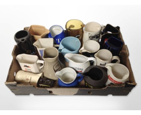 A collection of ceramic whisky jugs bearing various advertising. (1 box)