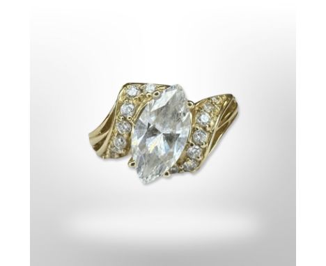 A 14ct yellow gold zircon cluster ring, size O CONDITION REPORT: 4.6g.