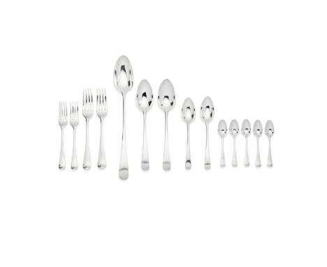 A matched Old English pattern silver flatware servicepredominantly George Smith III &amp; William Fearn, London 1788-1796 Com