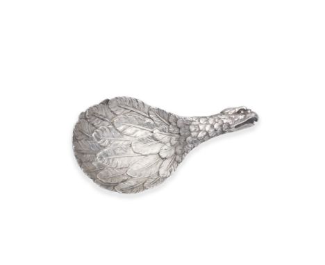 A George III silver eagle's wing caddy spoonJoseph Willmore, Birmingham 1814 With feather-effect chasing, the handle modelled