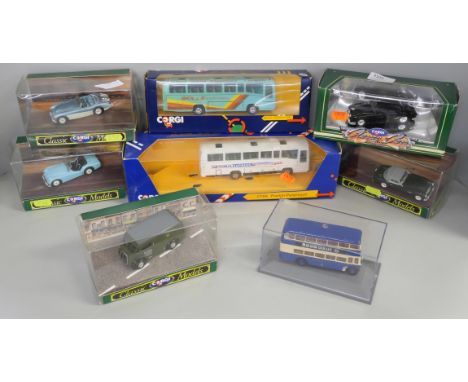 Eight Corgi model vehicles including Classics, all boxed