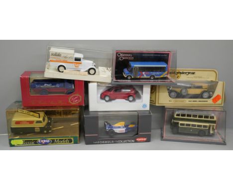 Corgi Classics Bedford Van, Solido, Vanguard, Formula 1, New York Taxi and other model vehicles