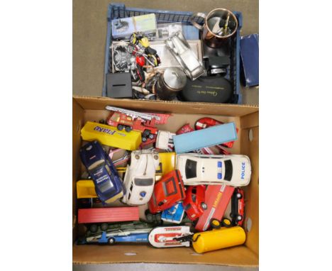 Model vehicles including a Japan made tin plate Volkswagen Police car 