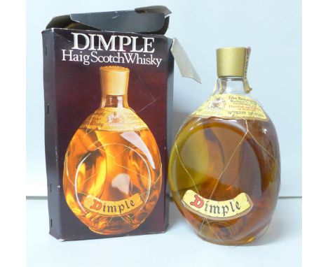 A bottle of Haig Dimple Scotch Whisky, boxed