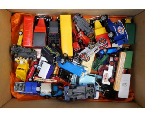 Die-cast model vehicles, loose, mainly Days Gone advertising, cars, buses, etc.